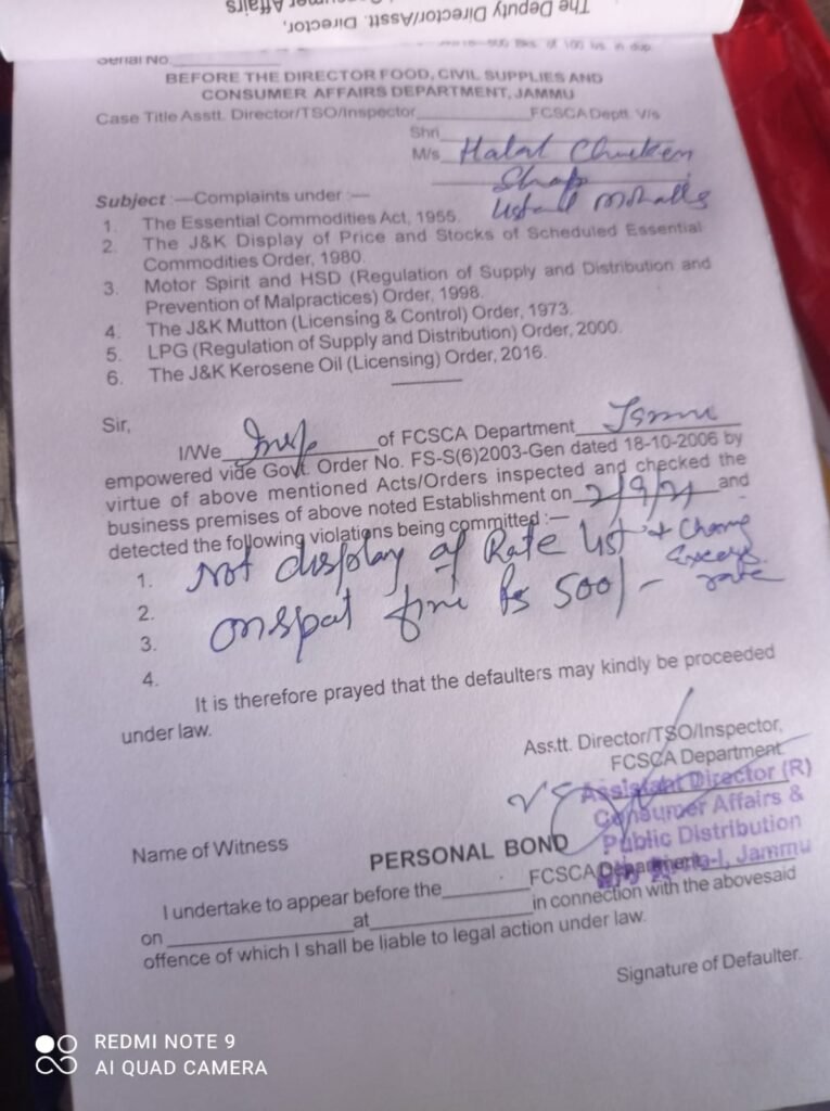 CAPD penalises shopkeepers for sale of chicken at exorbitant rate